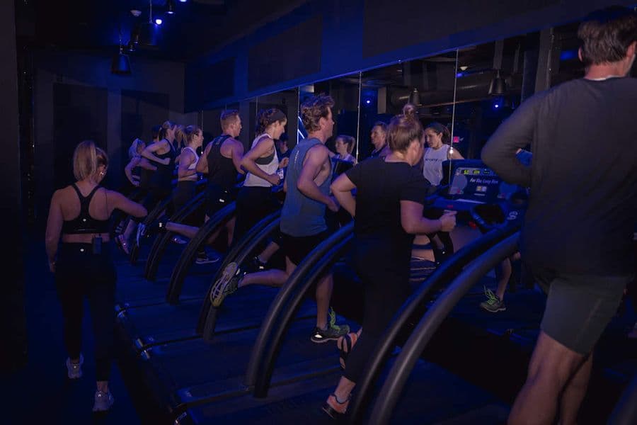 A MYSTRYDE cardio workout class in Boston — featured in Fit Scene Boston's World Heart Day guide to the best cardio workouts in the city.